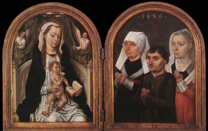 Master of the Saint Ursula Legend Diptych with the Virgin and Child and Three Donors